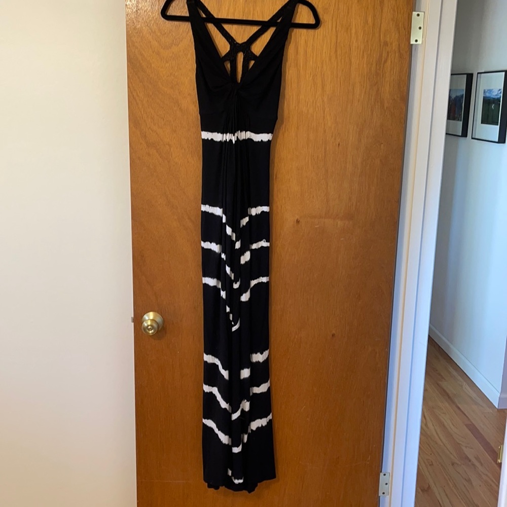 Sky maxi dress with braided open back, size small